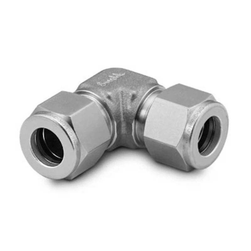 Swagelok Tube Fitting, 90° Elbow Union, 3/4 in, Stainless Steel, Gaugeable, PN: SS-1210-9